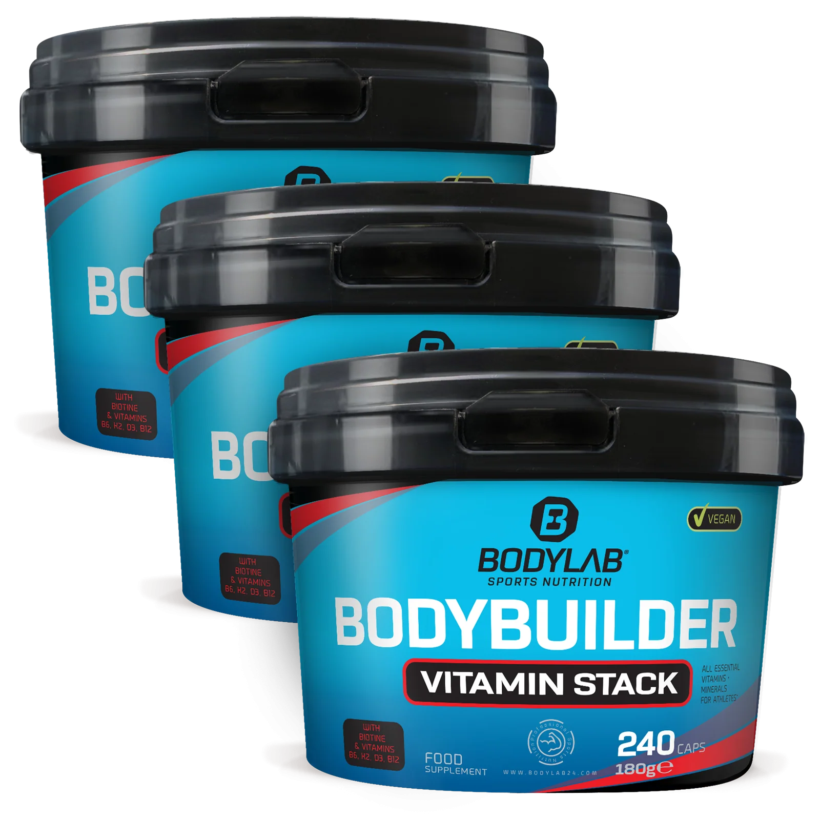 3 x Bodybuilder Vitamin Stack (je 240 Kapseln)