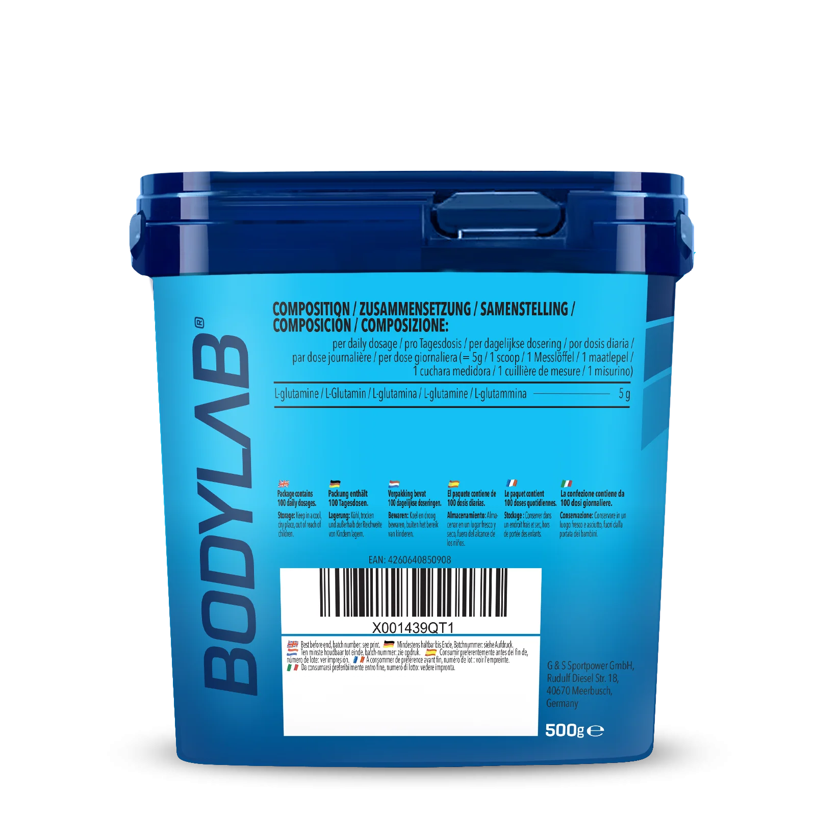 3 x Bodylab24 Glutamin Powder (je 500g) - Image 2