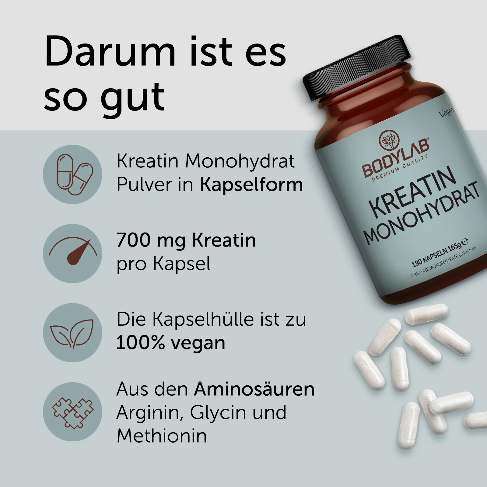 3 x Kreatin Monohydrat (3 x 180 Kapseln) - Image 2