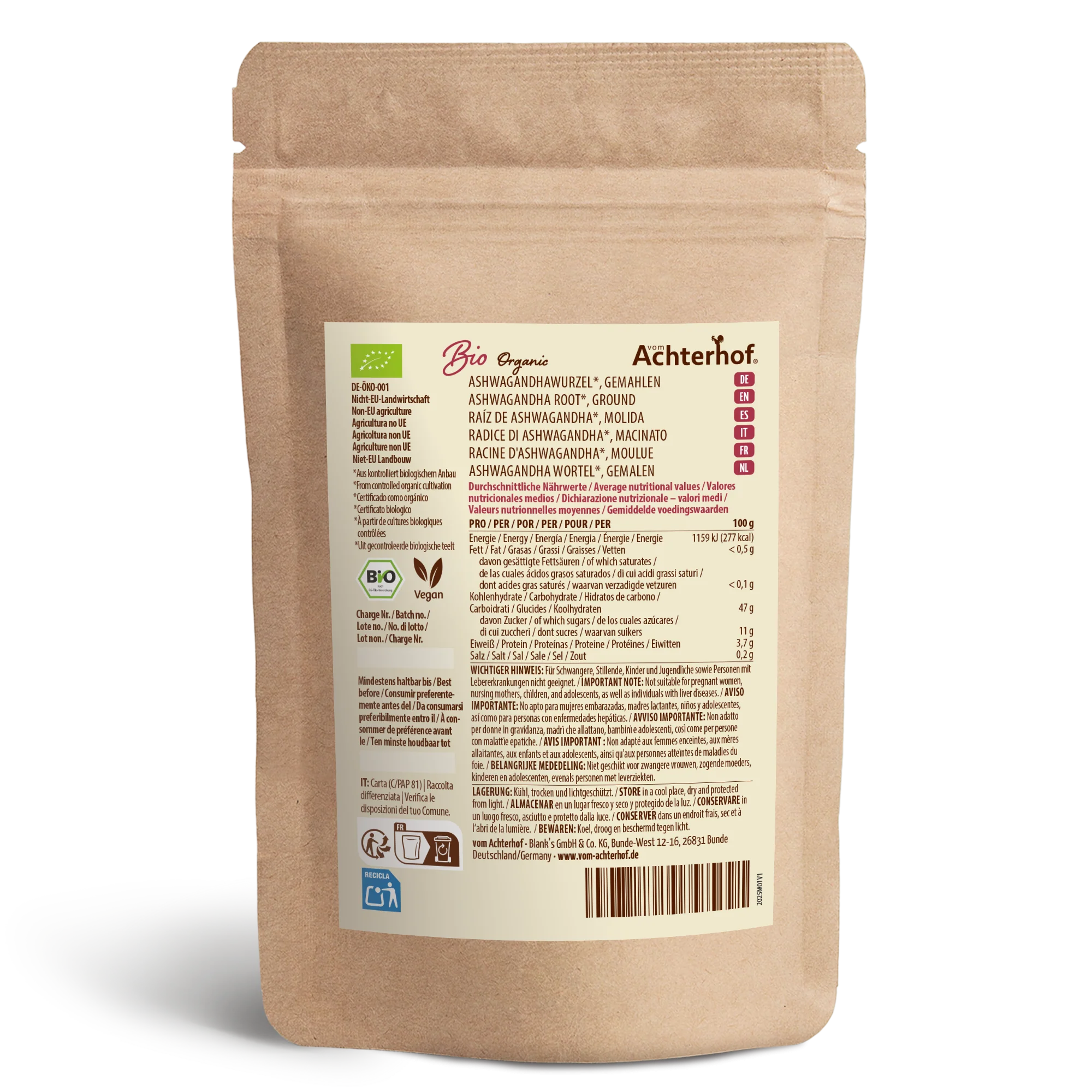 Ashwagandha Pulver Bio (1000g) - Image 5