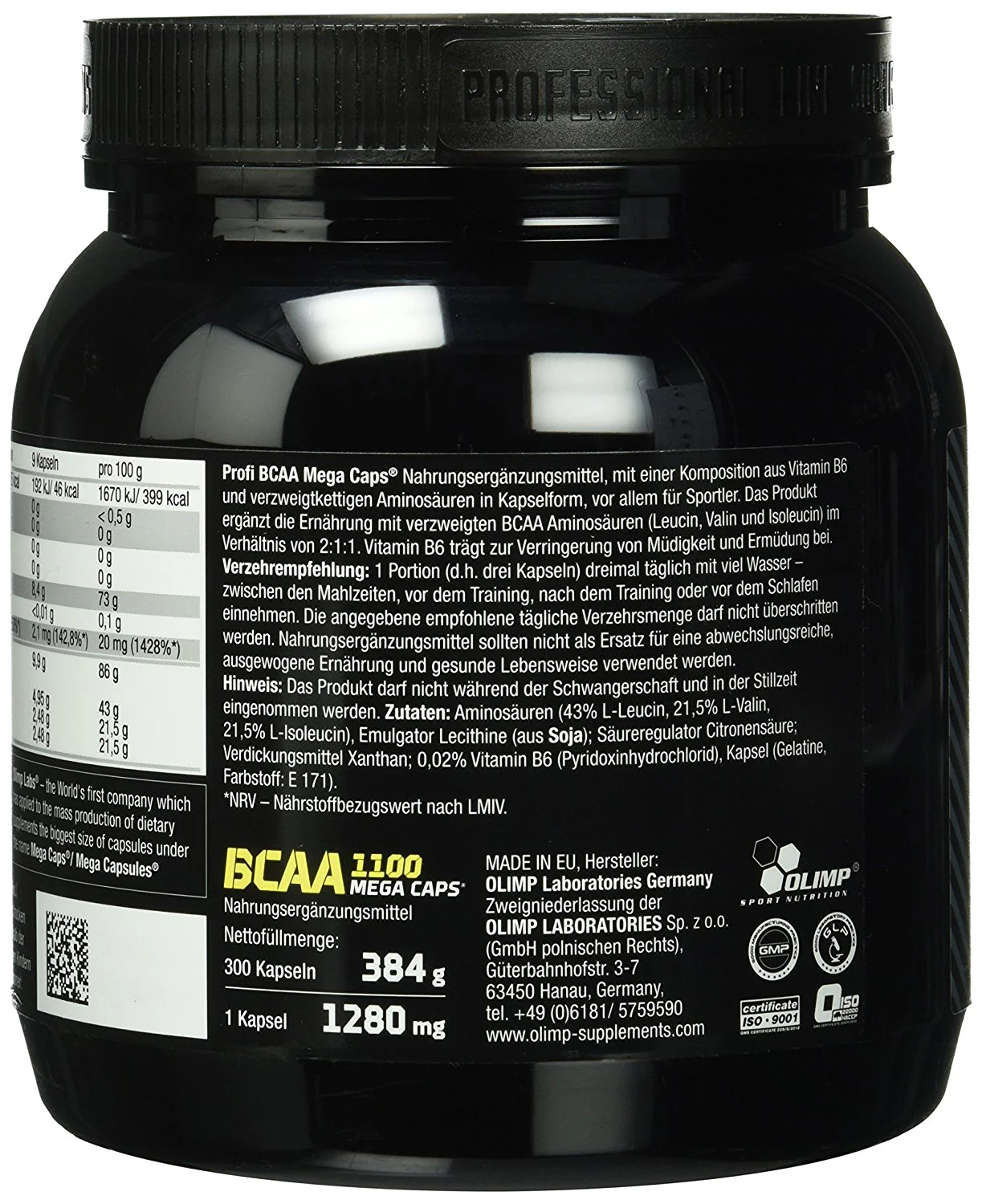 BCAA Mega Caps 1100 (300 Kapseln) - Image 3