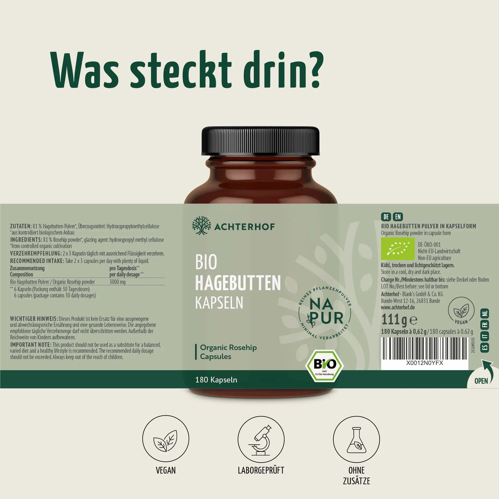 Bio Hagebutten Kapseln (180 Kapseln) - Image 9