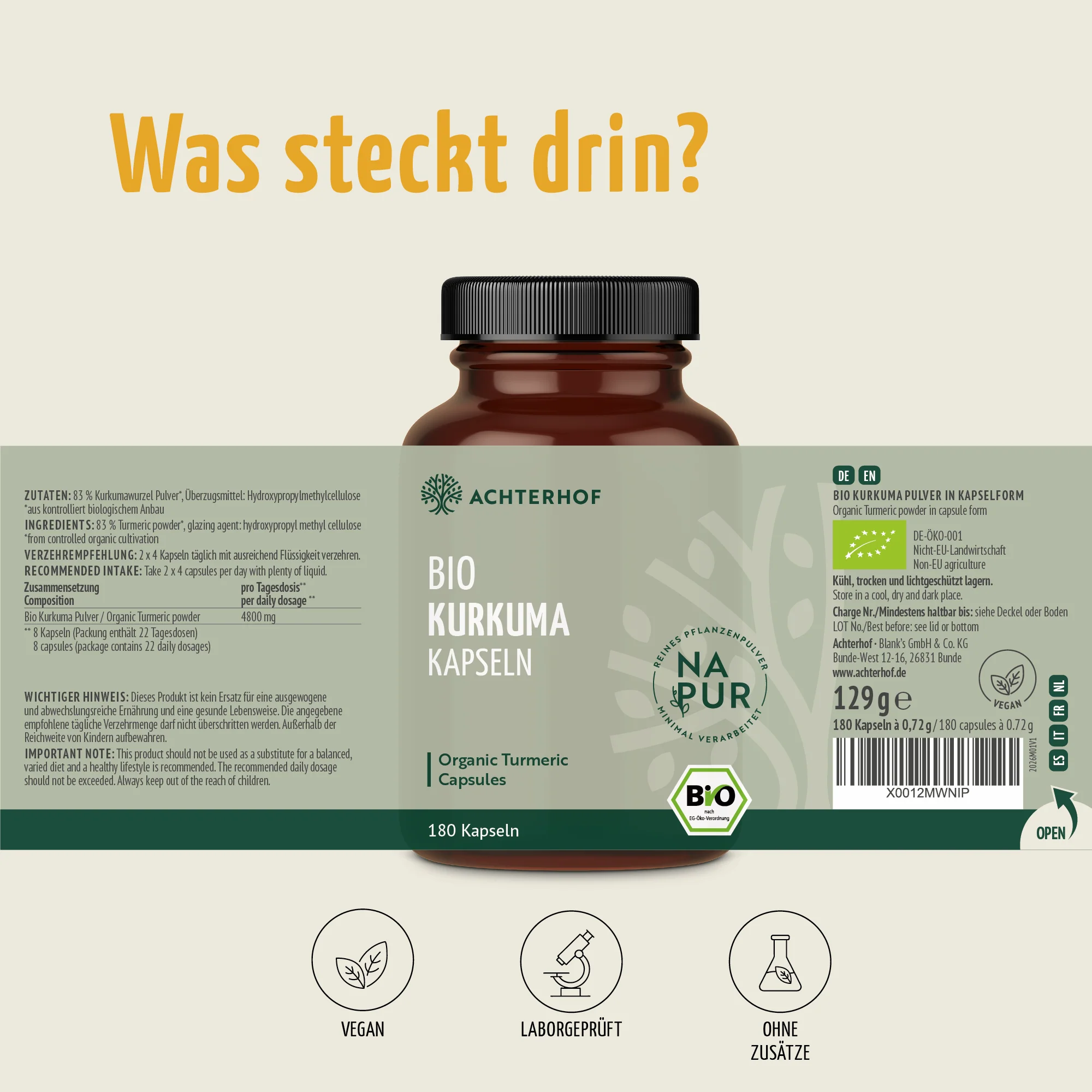 Bio Kurkuma Kapseln (180 Kapseln) - Image 10