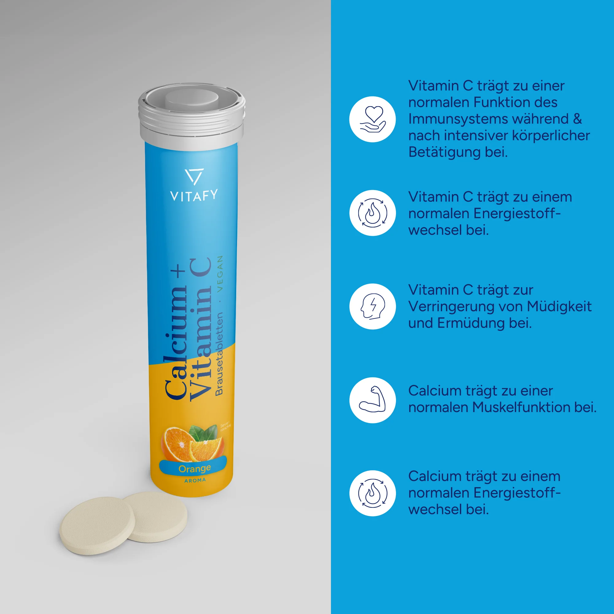 Calcium + Vitamin C - Orange (20 Brausetabletten) - Image 3