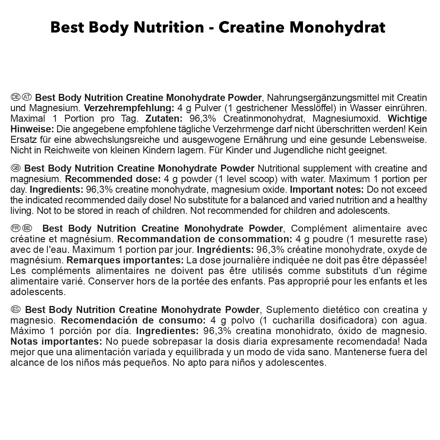 Creatin Monohydrat (500g) - Image 2