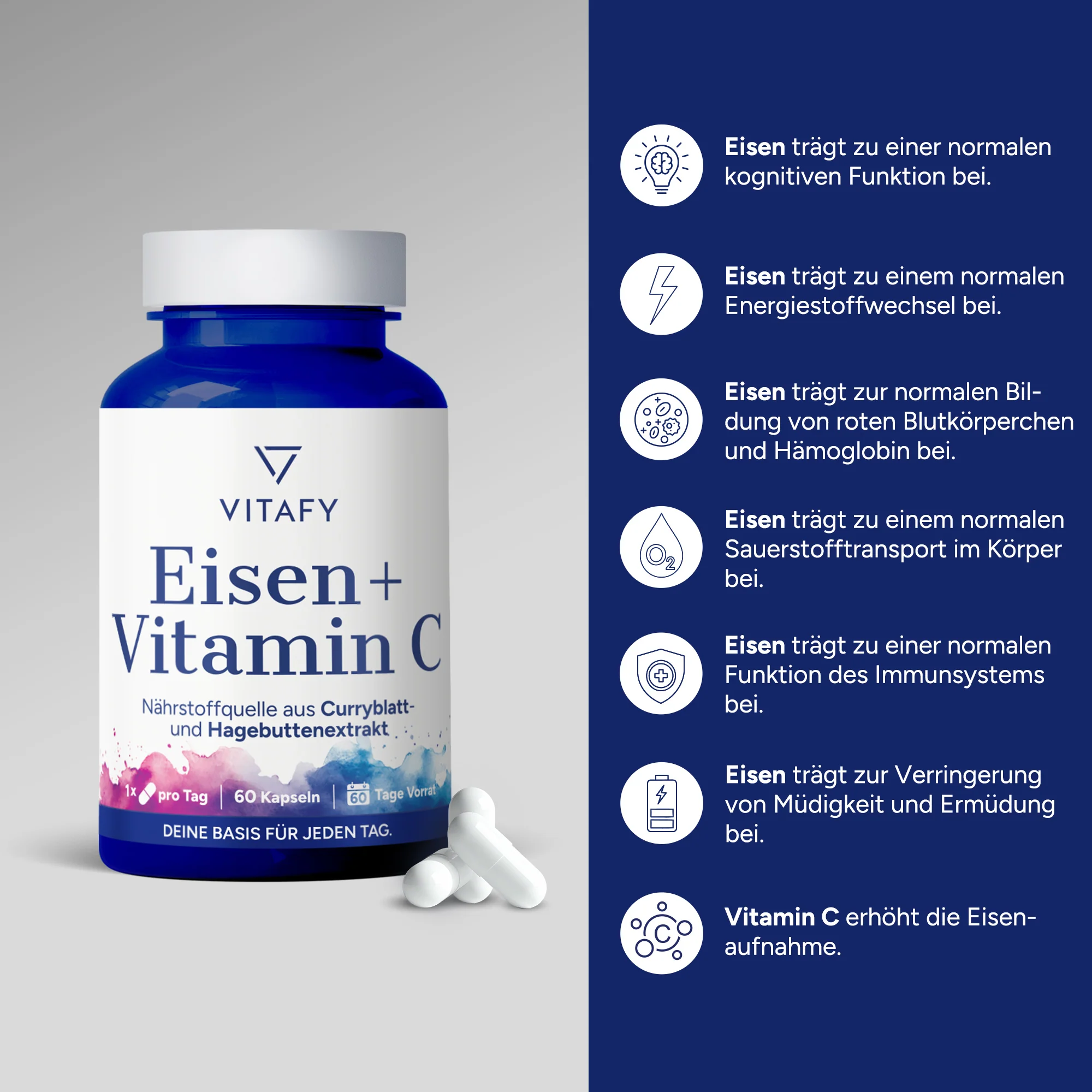 Eisen + Vitamin C (60 Kapseln) - Image 2