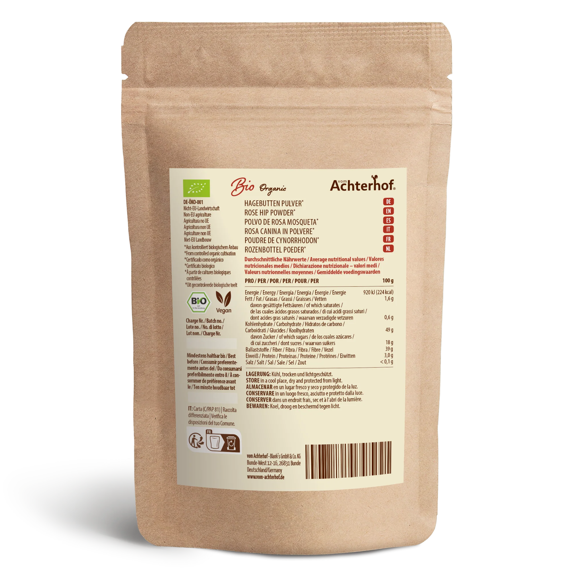 Bio Hagebutten Pulver (1000g) - Image 3