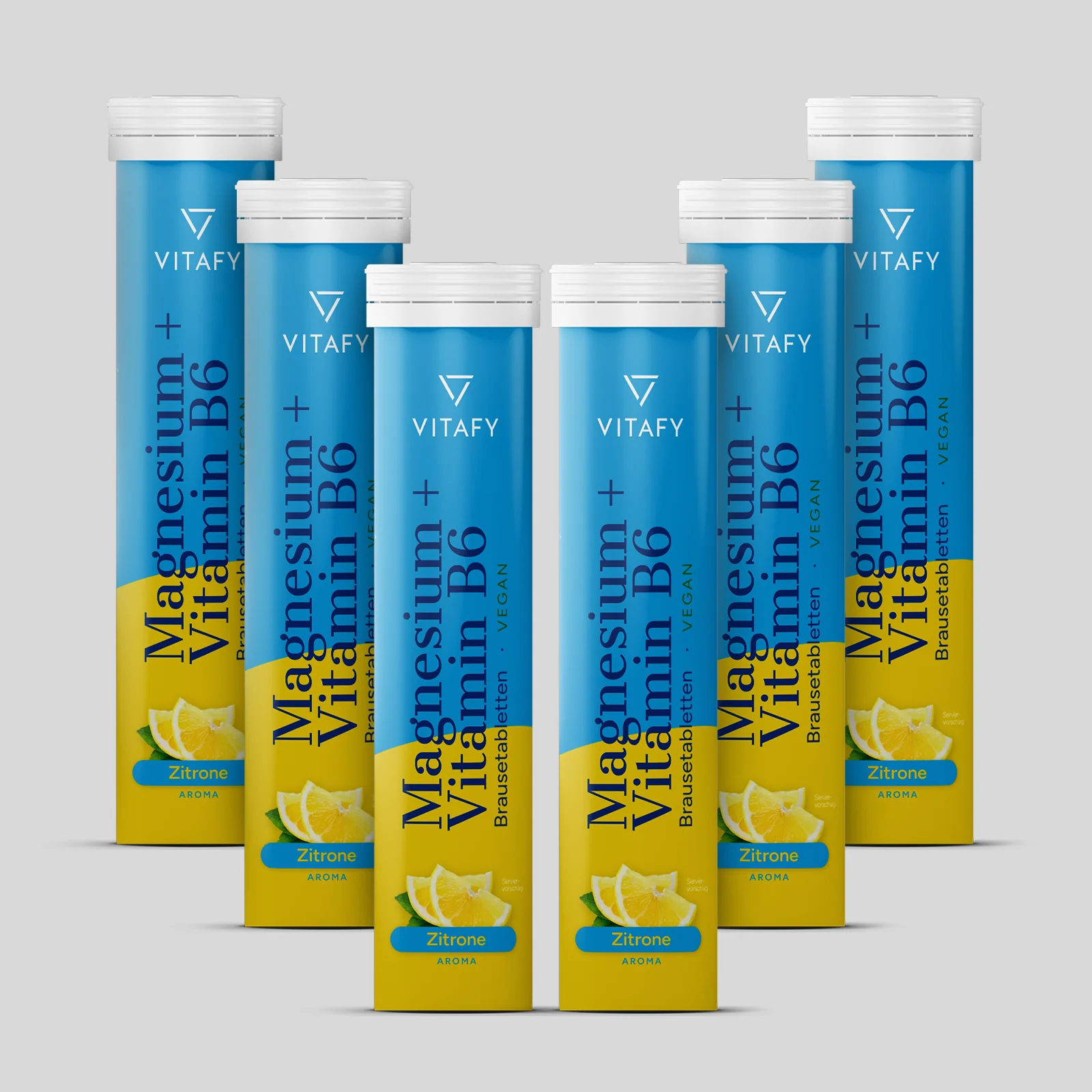 Magnesium + Vitamin B6 - Zitrone (20 Brausetabletten) - 6er Pack