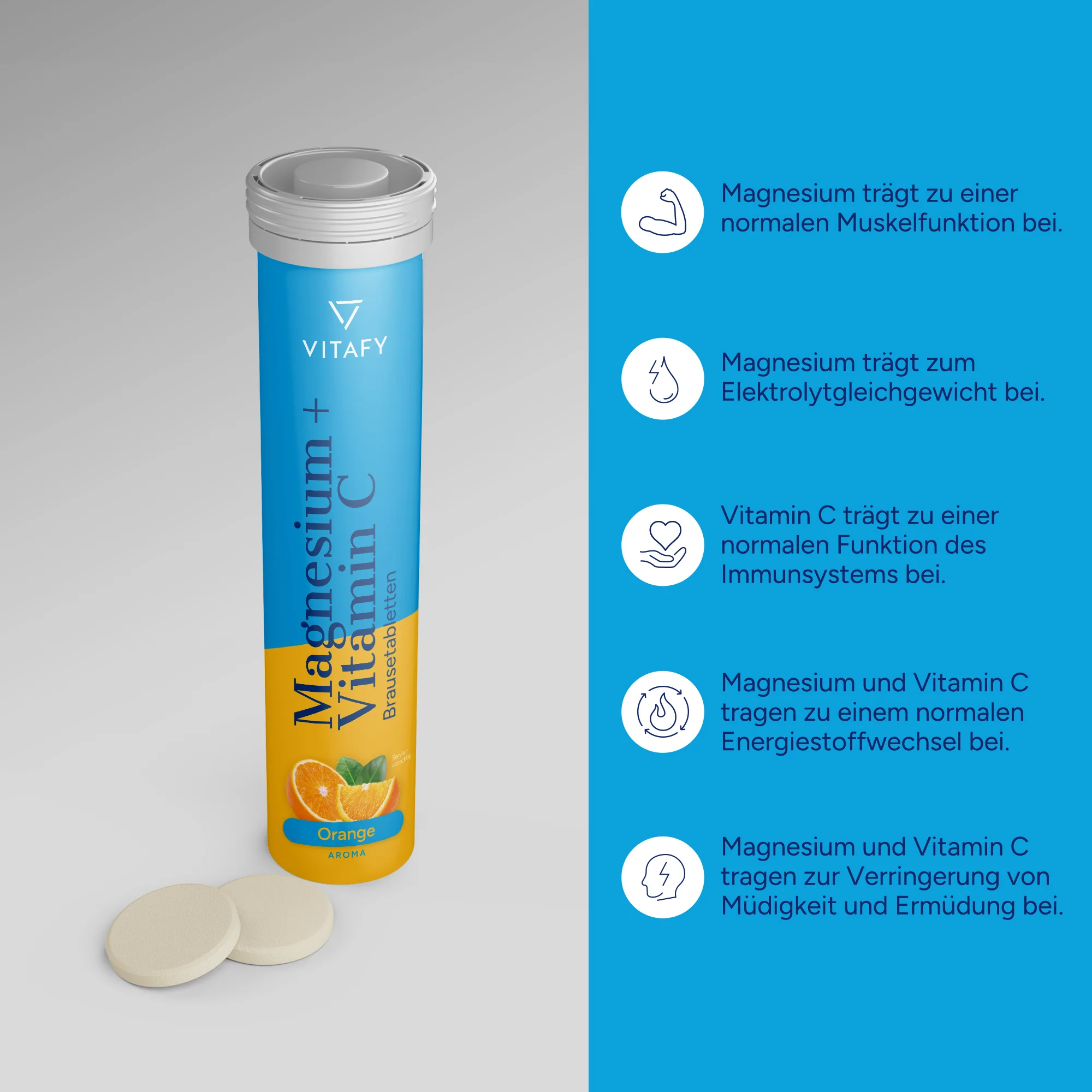 Magnesium + Vitamin C - Orange (20 Brausetabletten) - 6er Pack - Image 4