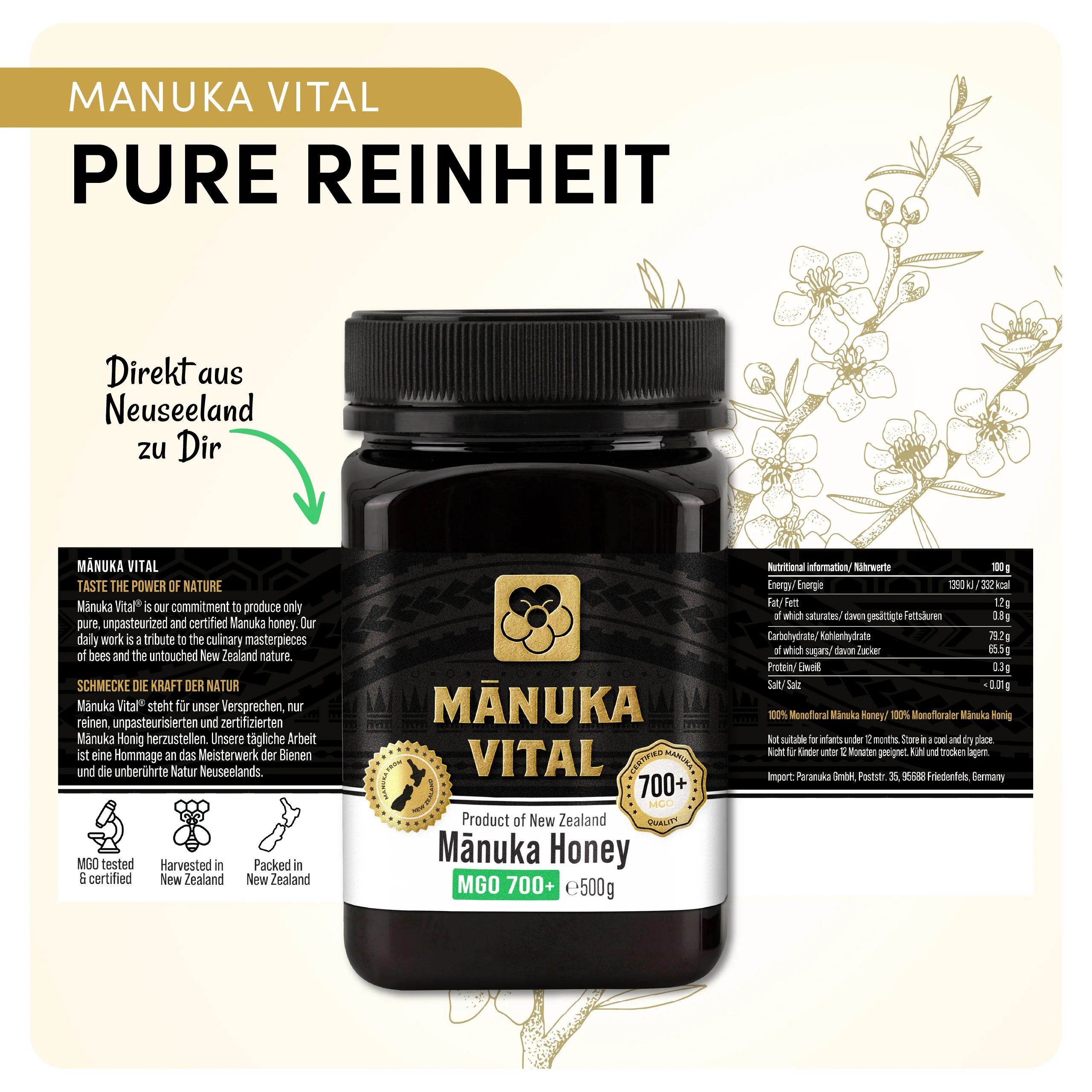 Manuka Vital Honig MGO 700+ (500g) - Image 5