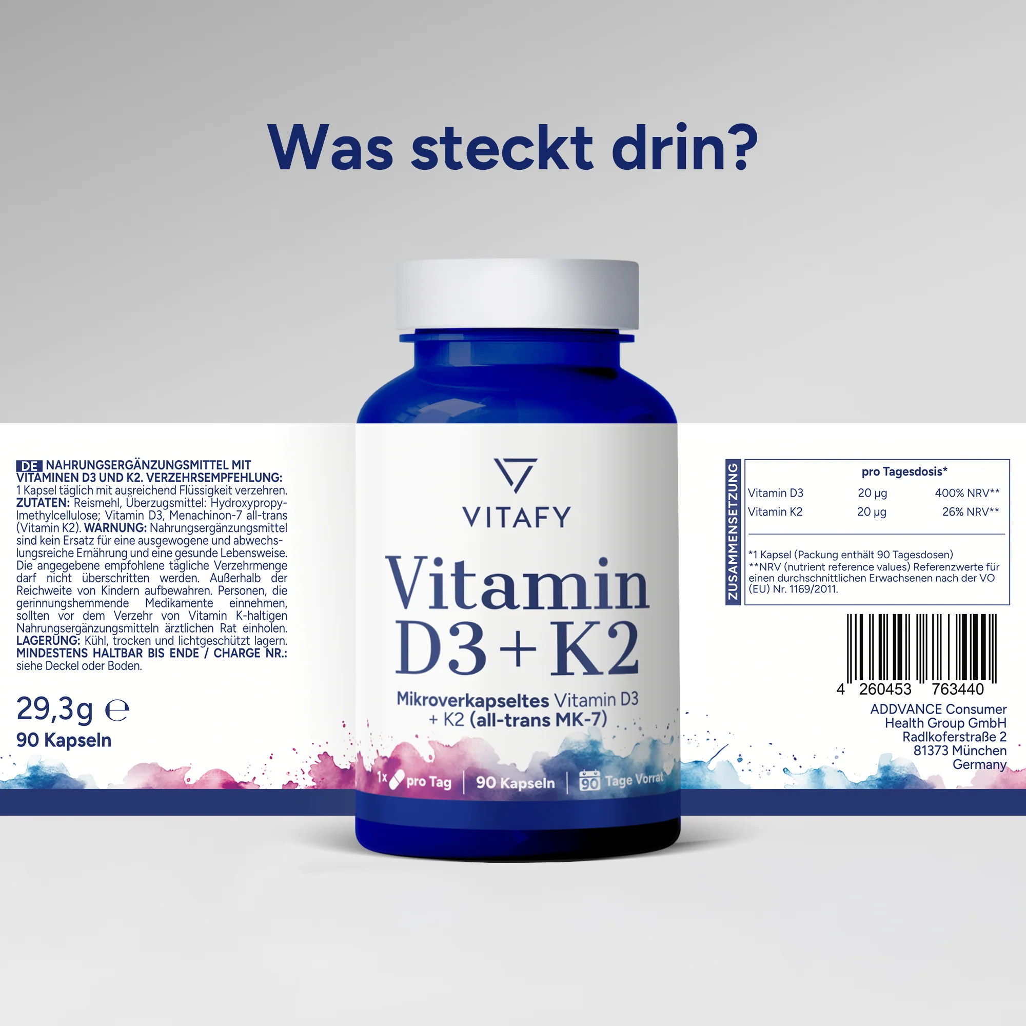 Vitamin D3+K2 (90 Kapseln) - Image 6